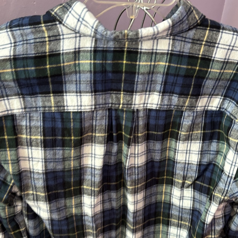 New L.L. Bean Men’s Navy, Green & White Plaid Button-Down Shirt Sz M Reg - Picture 5 of 7
